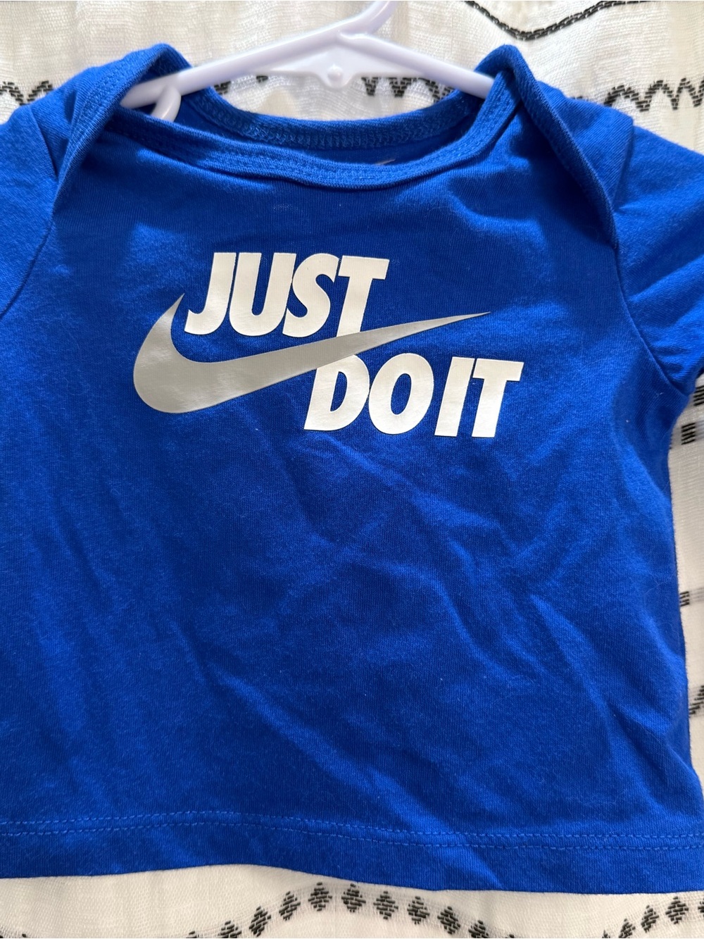 Nike Royal Blue Baby Tee with White 'Just Do It' Logo
